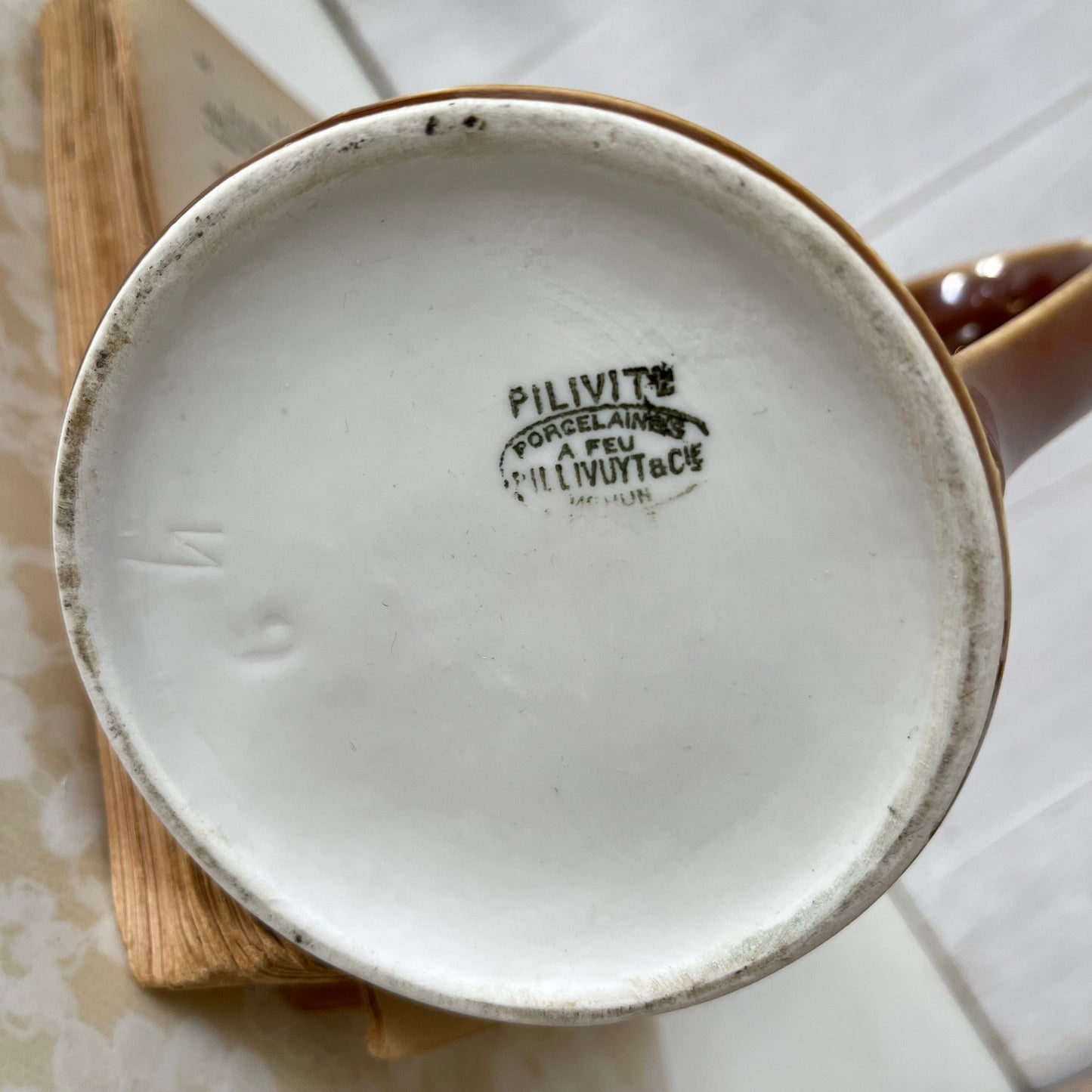 Vintage French Pillivuyt (Pilivite) Porcelaine au Feu Hot Chocolate Pot