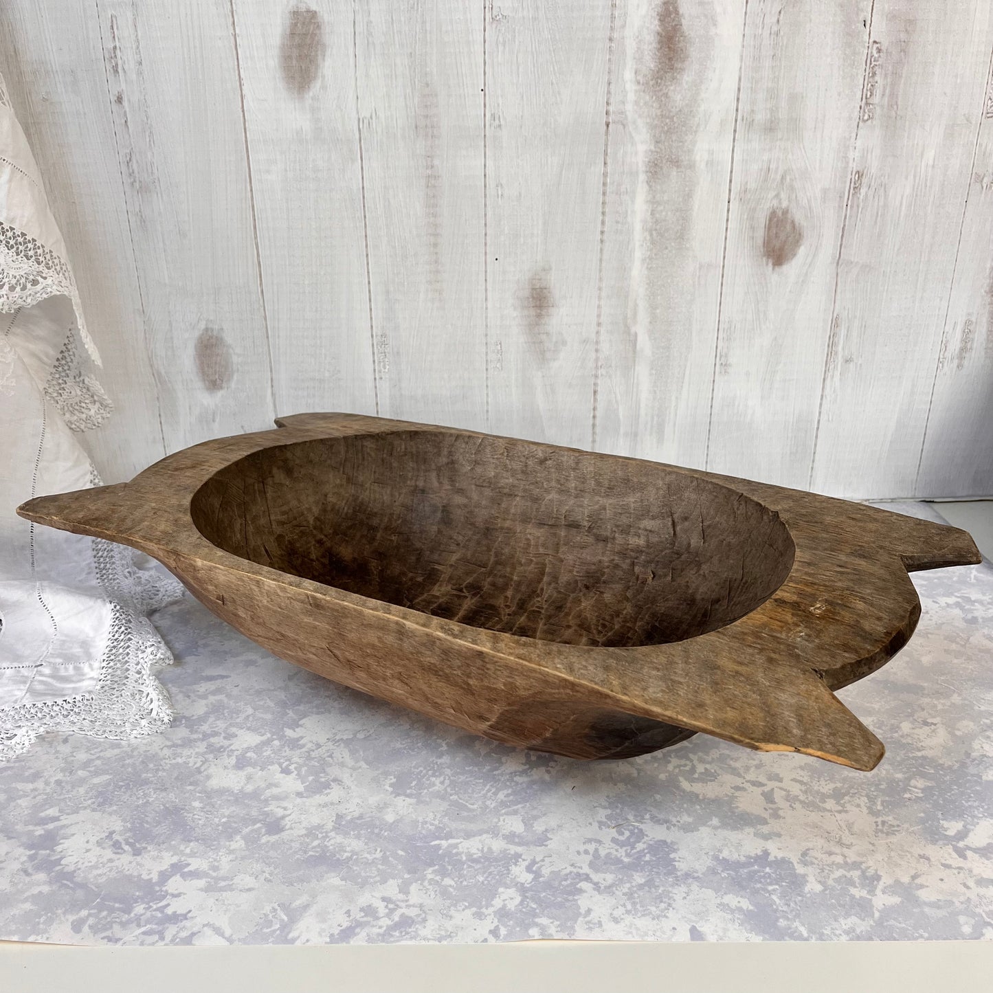 Primitive Antique Hand Carved Dough Trough. Dugout. Large 54 cms/21"