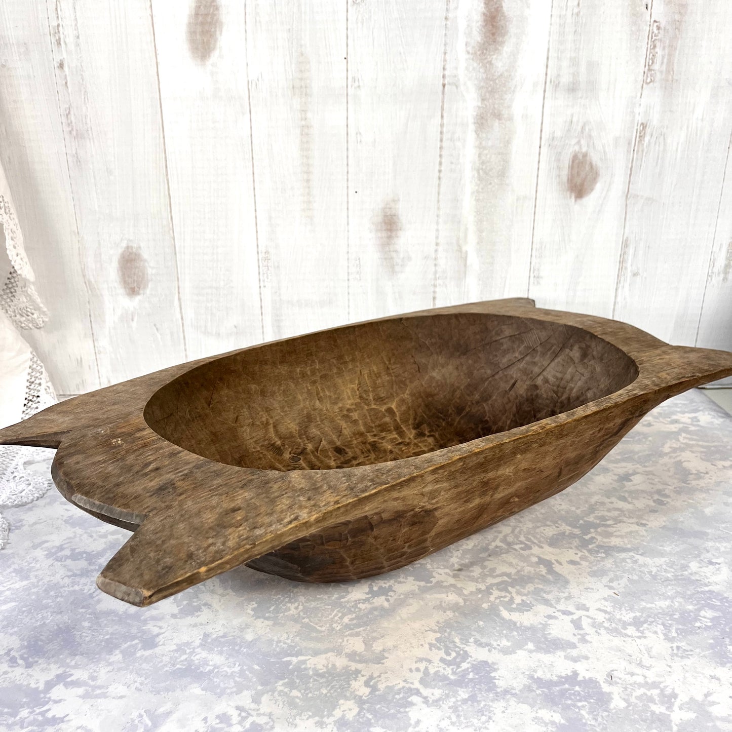 Primitive Antique Hand Carved Dough Trough. Dugout. Large 54 cms/21"