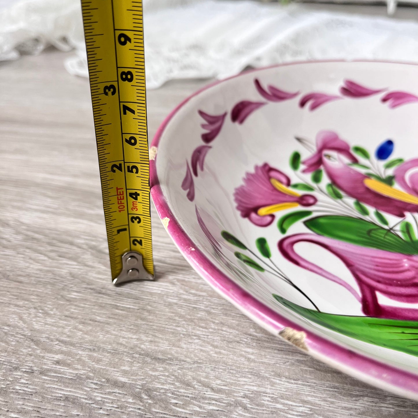 Antique K & G Luneville Faience Tin Glaze Earthenware Plate. Chanticleer. France