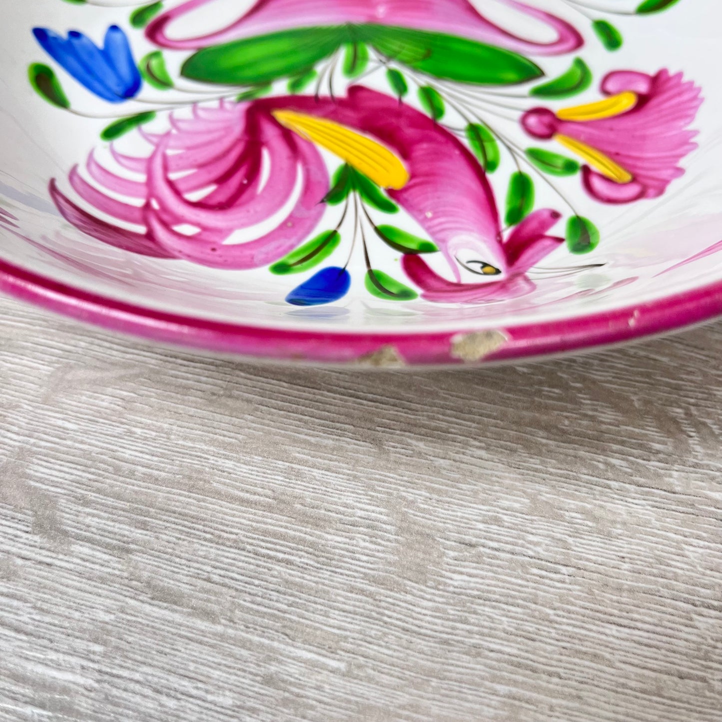Antique K & G Luneville Faience Tin Glaze Earthenware Plate. Chanticleer. France